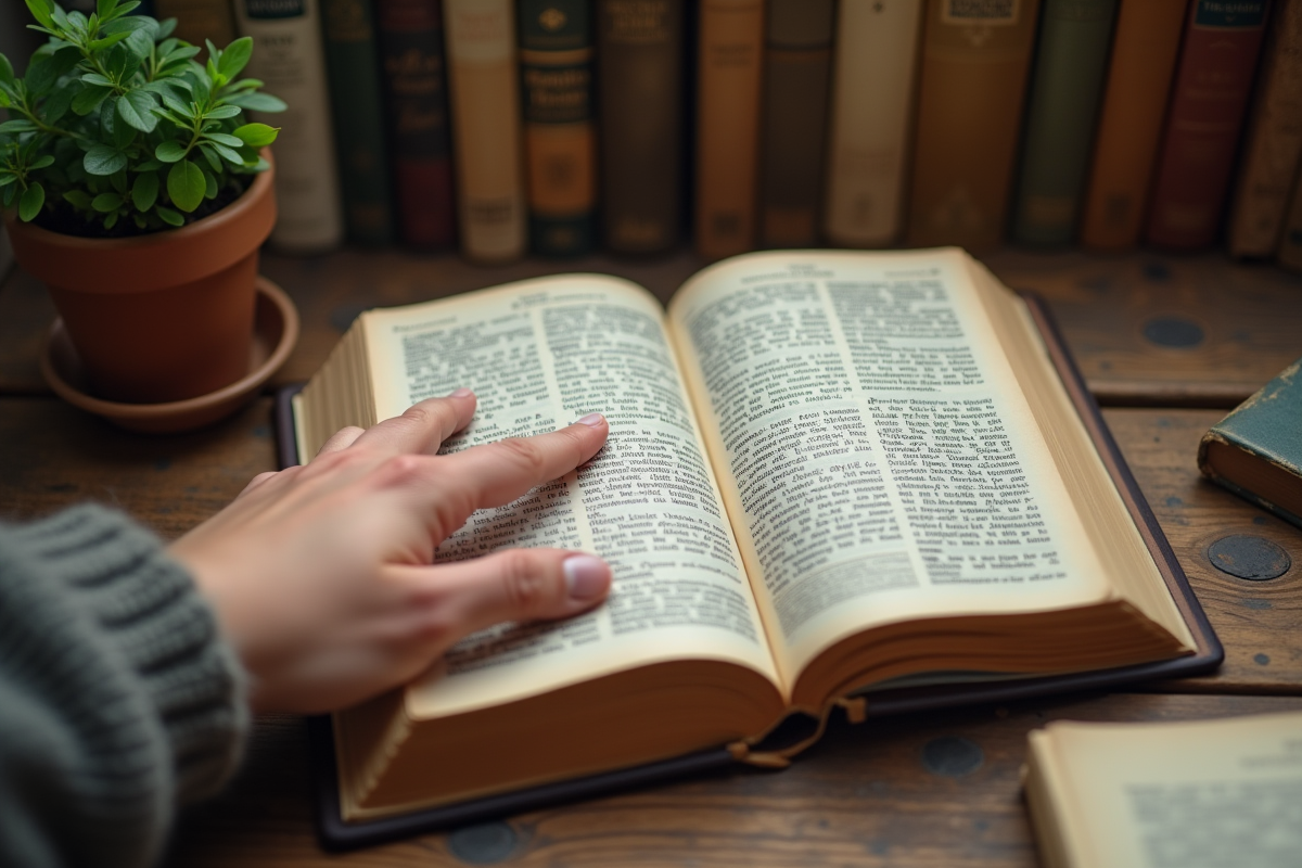 Main pointant le mot cop dans un dictionnaire français