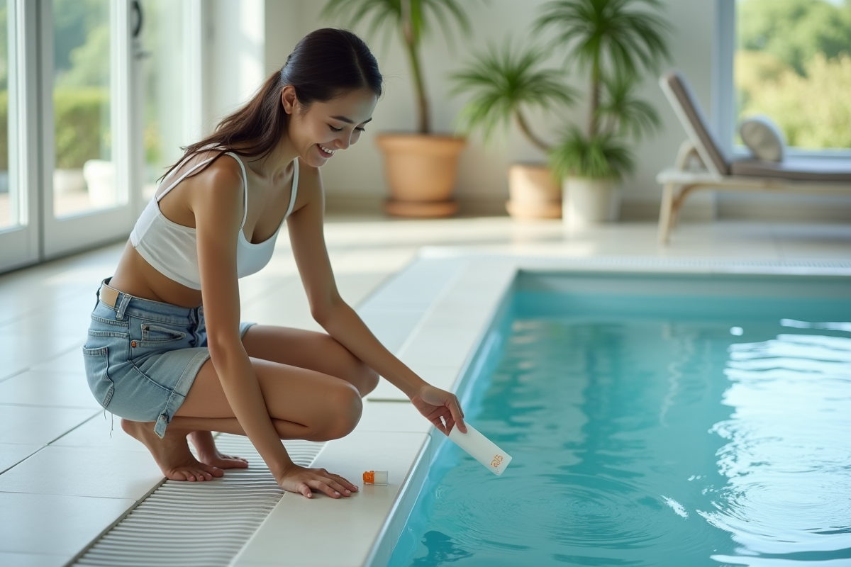 Jeune femme testant l